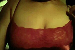 Amateur teen virgin with black tits in red tank top gets nipples sucked