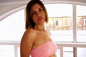 Sara Latina pounds her big ass with a huge dildo