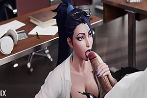 Kaisa, the bad student, gets punished with blowjobs from three big cocks in class