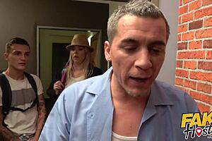 Fake Hostel - Curvey Blonde Backpacker Gets Anal Surprise In Threesome