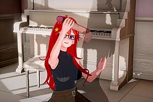 Redhead Hentai Babe Itsuki Nakano Sucks Cock