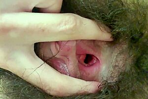 Fingering My Hairy Slutty Hole Close-Up