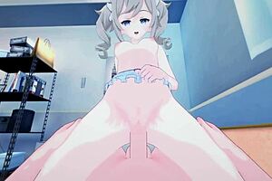 Genshin Impact - Fuck Barbara POV Gives a Blowjob Cum on Her Stomach 3D Hentai!