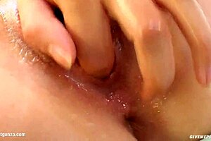 gitta blond fingers herself in gonzo solo masturbation, contrasting blonde beauty with intense action