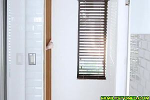 Athena Rayne Intensely Sucks Stepbro's Large Rod Deep Throat.