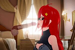 Redhead Hentai Babe Itsuki Nakano Sucks Cock