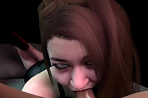 Hot Asian Cougar Sucks Cock in 3D.