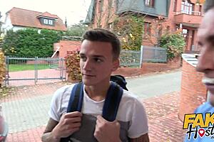 Fake Hostel - Curvey Blonde Backpacker Gets Anal Surprise In Threesome