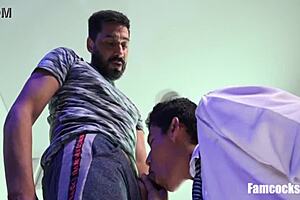 Man performs anal blowjob and assfucking on stepson