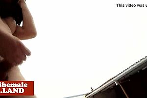 uhh, i'm solo trans wanking my cock outdoors, oops!