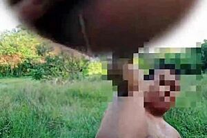Myanmar gay twink plays naked outdoor solo in anal assfucking