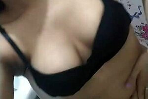 Look At This Latina Touching Her Big Tits!
