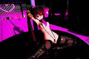 Princess knight zatsune performs an erotic squatting dance in mmd animation