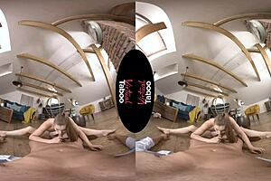 Virtual taboo: split on his cock