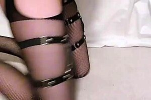 i'm a punk bitch showing pussy and ass in fishnets