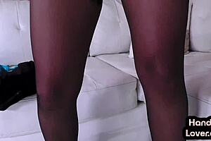 busty milf gets pov handjob and titty fuck closeup