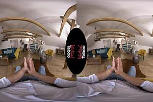 Virtual taboo: split on his cock