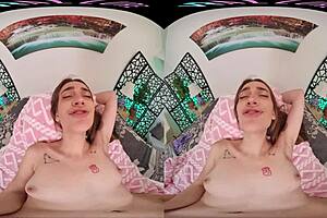 vrallure brunette with small tits gets wet in pov voyeur reality