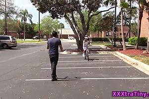 Smalltits teen 18+ bent over for intense monster cock railing