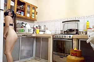 brunette stepdaughter masturbates with stepmother in homemade porn