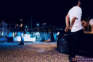 Blonde nerd double penetrated