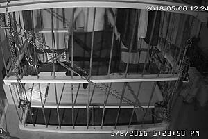 Intense cage bondage for gay slave, bound tightly in the cage