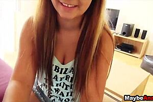 Eighteen year old Lana tries anal in public European setting, POV reality show.