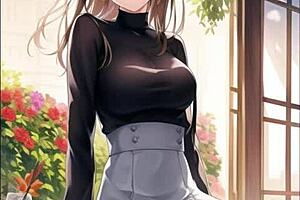 ai illustration of big tits and boobs in anime style