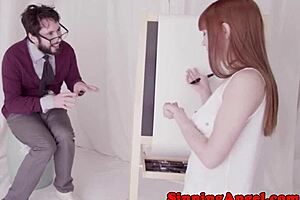 Smalltits beauty assfucked on the floor