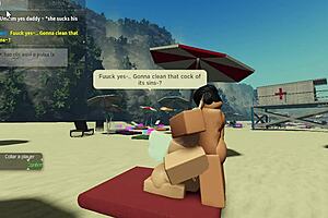 Sexy times at the beach with a interracial babe and a over endowewd cock