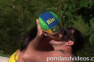 Wow! Hot Brunette Teen 18+ Takes Big Cock Outdoors with Face Cumshot!