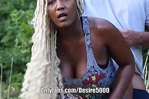 ebony milf gives blowjob in halloween costume