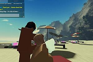 Sexy times at the beach with a interracial babe and a over endowewd cock