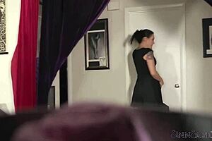 gorgeous brunette at work in office