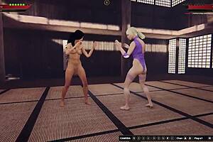 Aurora Vs Terra In Naked 3D Wrestling Tribbing Fight!
