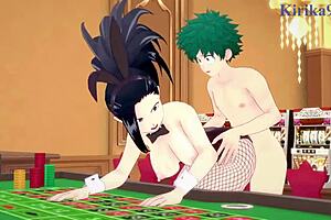 Mina Ashido and Momo Yaoyorozu bunny girl intense sex.