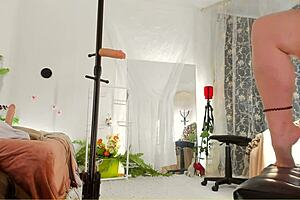 curvy milf oils her nude body for voyeur cam.