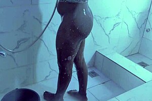 My step uncle peeps while I’m bathing, touching his big cock. I’m onto his sneaky game.