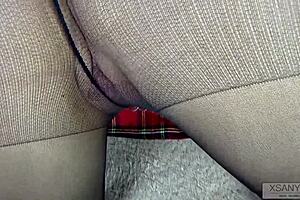 amateur in skirt and tights gets a relaxing massage