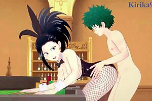 Mina Ashido and Momo Yaoyorozu bunny girl intense sex.