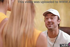 Coach fucks cheerleaders anal.