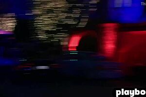 Blonde Audrey poses naked, showing her big tits.