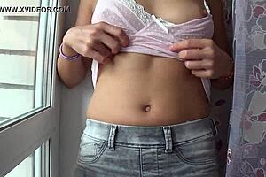 Camilla Moon Shows Off Big Nipples Through Pink Underwear