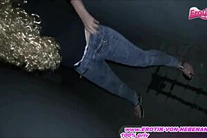 Young German woman engages in public activities with a couple.