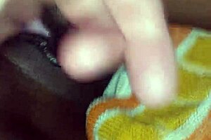 Watch as my girlfriend's black pussy squirts in intense orgasm with friend