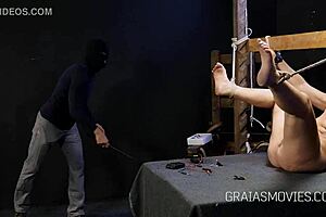 helpless fat girl gets whipped on her feet