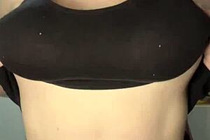 preview slapping my huge tits against the table