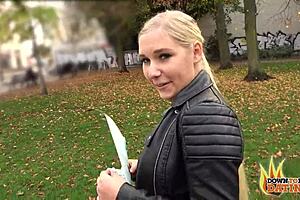 PublicSexDate - Curvy Blonde Lena Nitro Bangs Blind Date Hard