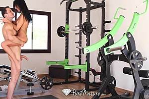 puremature after gym workout session with mature shalina devine