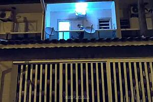 Young Married Woman Caught with Lover on Balcony